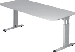 Hammerbacher O-Serie VOS Hoogteverstelbaar Bureau Rechthoekig Grijs C-Voet 1,800 (B) x 800 (D) x 850 (H) mm Spaanplaat, Staal