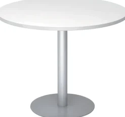 Hammerbacher Pilaartafel Wit, zilver Gemelamineerde spaanplaat STF10 1.000 x 745 mm