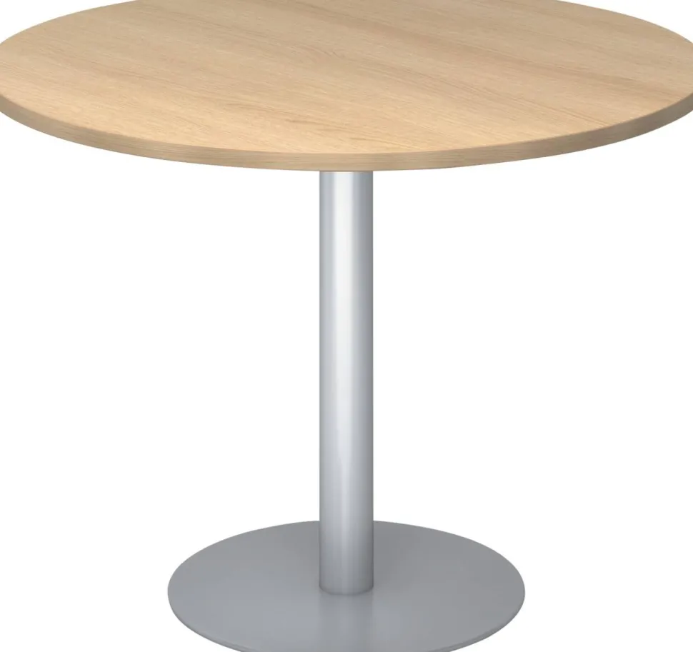 Hammerbacher Pilaartafel Eiken, zilver Gemelamineerde spaanplaat STF10 1.000 x 745 mm