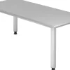 Hammerbacher Q Series VQS Hoogteverstelbaar Bureau Rechthoekig Grijs 4 metalen poten 1.800 (B) x 800 (D) x 810 (H) mm Spaanplaat, Staal