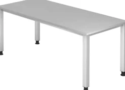 Hammerbacher Q Series VQS Hoogteverstelbaar Bureau Rechthoekig Grijs 4 metalen poten 1.800 (B) x 800 (D) x 810 (H) mm Spaanplaat, Staal