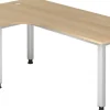 Hammerbacher Q Series VQS Hoekbureau Rechthoekig Eiken 4 metalen poten 2.000 (B) x 1.200 (D) x 810 (H) mm Spaanplaat, Staal