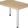 Hammerbacher Q Series VQS Hoogteverstelbaar Bureau Rechthoekig Eiken 4 metalen poten 1.200 (B) x 800 (D) x 810 (H) mm Spaanplaat, Staal