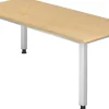 Hammerbacher Q Series VQS Hoogteverstelbaar Bureau Rechthoekig Ahorn 4 metalen poten 1.800 (B) x 800 (D) x 810 (H) mm Spaanplaat, Staal