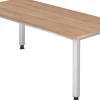 Hammerbacher Q Series VQS Hoogteverstelbaar Bureau Rechthoekig Walnoot 4 metalen poten 1.800 (B) x 800 (D) x 810 (H) mm Spaanplaat, Staal