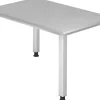Hammerbacher Q Series VQS Hoogteverstelbaar Bureau Rechthoekig Grijs 4 metalen poten 1.200 (B) x 800 (D) x 810 (H) mm Spaanplaat, Staal