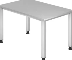 Hammerbacher Q Series VQS Hoogteverstelbaar Bureau Rechthoekig Grijs 4 metalen poten 1.200 (B) x 800 (D) x 810 (H) mm Spaanplaat, Staal