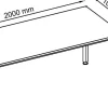 Hammerbacher Q Series VQS Hoogteverstelbaar Bureau Rechthoekig Beuken 4 metalen poten 2.000 (B) x 1.000 (D) x 810 (H) mm Spaanplaat, Staal