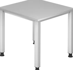 Hammerbacher Q Series VQS Hoogteverstelbaar Bureau Rechthoekig Grijs 4 metalen poten 800 (B) x 800 (D) x 810 (H) mm Spaanplaat, Staal