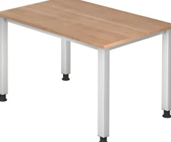 Hammerbacher Q Series VQS Hoogteverstelbaar Bureau Rechthoekig Walnoot 4 metalen poten 1.200 (B) x 800 (D) x 810 (H) mm Spaanplaat, Staal