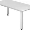 Hammerbacher Q Series VQS Hoogteverstelbaar Bureau Rechthoekig Wit 4 metalen poten 1.600 (B) x 800 (D) x 810 (H) mm Spaanplaat, Staal