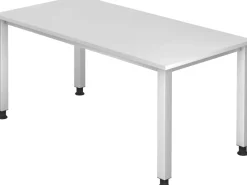 Hammerbacher Q Series VQS Hoogteverstelbaar Bureau Rechthoekig Wit 4 metalen poten 1.600 (B) x 800 (D) x 810 (H) mm Spaanplaat, Staal