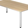 Hammerbacher Q Series VQS Hoogteverstelbaar Bureau Rechthoekig Eiken 4 metalen poten 2.000 (B) x 1.000 (D) x 810 (H) mm Spaanplaat, Staal
