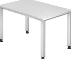 Hammerbacher Q Series VQS Hoogteverstelbaar Bureau Rechthoekig Wit 4 metalen poten 1.200 (B) x 800 (D) x 810 (H) mm Spaanplaat, Staal