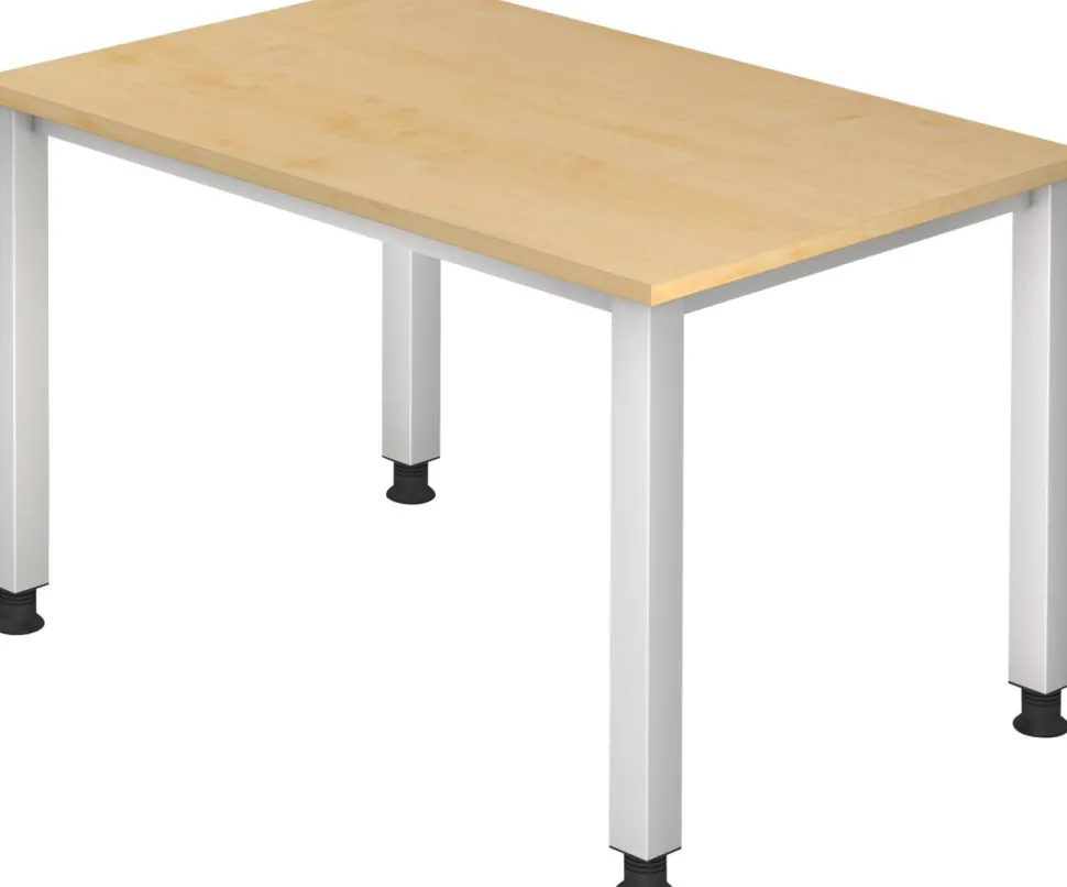Hammerbacher Q Series VQS Bureau Rechthoekig Ahorn 4 metalen poten 1.200 (B) x 800 (D) x 810 (H) mm Spaanplaat, Staal