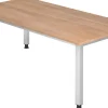 Hammerbacher Q Series VQS Hoogteverstelbaar Bureau Rechthoekig Walnoot 4 metalen poten 2.000 (B) x 1.000 (D) x 810 (H) mm Spaanplaat, Staal