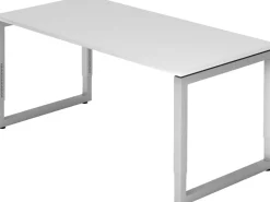 Hammerbacher R Series VRS Hoogteverstelbaar Bureau Rechthoekig Wit Wang 1.600 (B) x 800 (D) x 850 (H) mm Spaanplaat, Staal