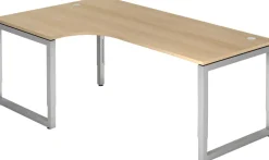 Hammerbacher R Series VRS Hoekbureau Rechthoekig Eiken Wang 2.000 (B) x 1.200 (D) x 850 (H) mm Spaanplaat, Staal
