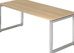 Hammerbacher R Series VRS Hoogteverstelbaar Bureau Rechthoekig Eiken Wang 1.800 (B) x 800 (D) x 850 (H) mm Spaanplaat, Staal