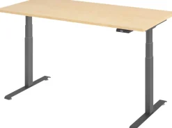 Hammerbacher Rechthoekig Zit-sta-bureau 1.600 x 800 x 1.295 x 645 - 1.295 Hout, Metaal Bruin