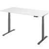 Hammerbacher Rechthoekig Zit-sta-bureau 1.600 x 800 x 1.295 x 645 - 1.295 Hout, Metaal Wit