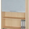 Hammerbacher Roldeurkast Esdoorn, zilver 900 x 400 x 2,004 mm