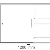 Hammerbacher Schuifdeurenkast Spaanplaat 1 Plank Afsluitbaar 1.200 x 400 x 748 mm Wit, Zilver