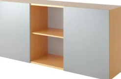 Hammerbacher Schuifdeurkast Spaanplaat 1 Plank 1.600 x 420 x 748 mm Beuken Beuken, zilver