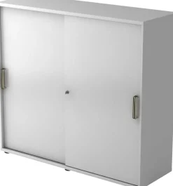 Hammerbacher Schuifdeurkast 2 Planken Afsluitbaar 1.200 x 400 x 1.100 mm Grijs