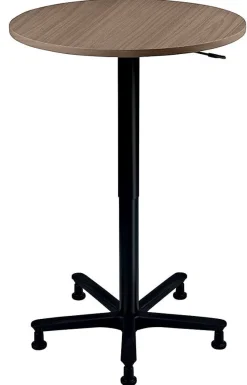 Hammerbacher VST Hoogteverstelbaar Statafel Vrije vorm Walnoot Stervoet metaal 800 (B) x 800 (D) x 1,140 (H) mm Spaanplaat, Kunststof, Aluminium