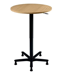 Hammerbacher VST Hoogteverstelbaar Statafel Vrije vorm Beuken Stervoet metaal 800 (B) x 800 (D) x 1.140 (H) mm Spaanplaat, Kunststof, Aluminium