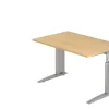 Hammerbacher VUS Hoogteverstelbaar Bureau Rechthoekig Ahorn C-Voet 1,200 (B) x 800 (D) x 860 (H) mm Spaanplaat, Staal