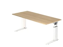 Hammerbacher VUS Hoogteverstelbaar Bureau Rechthoekig Eiken C-Voet 1,800 (B) x 800 (D) x 860 (H) mm Spaanplaat, Staal