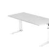 Hammerbacher VUS Hoogteverstelbaar Bureau Rechthoekig Wit C-Voet 1,600 (B) x 800 (D) x 860 (H) mm Spaanplaat, Staal