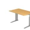 Hammerbacher VUS Hoogteverstelbaar Bureau Rechthoekig Beuken C-Voet 1,200 (B) x 800 (D) x 860 (H) mm Spaanplaat, Staal