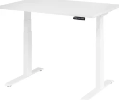 Hammerbacher VXDKB Elektrisch hoogteverstelbaar Zit-sta-bureau Wit C-Voet 1.200 (B) x 800 (D) x 1.290 (H) mm Spaanplaat, Staal