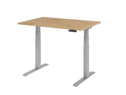 Hammerbacher VXDKB Elektrisch hoogteverstelbaar Zit-sta-bureau Eiken C-Voet 1.200 (B) x 800 (D) x 1.290 (H) mm Spaanplaat, Staal