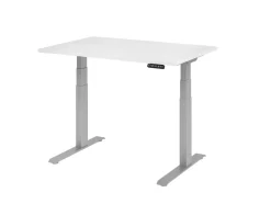 Hammerbacher VXDKB Elektrisch hoogteverstelbaar Zit-sta-bureau Wit C-Voet 1.200 (B) x 800 (D) x 1.290 (H) mm Spaanplaat, Staal