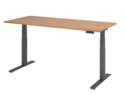 Hammerbacher VXDKB Elektrisch hoogteverstelbaar Zit-sta-bureau Walnoot C-Voet 1.800 (B) x 800 (D) x 1.290 (H) mm Spaanplaat, Staal
