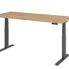 Hammerbacher VXDKB Elektrisch hoogteverstelbaar Zit-sta-bureau Eiken C-Voet 1.800 (B) x 800 (D) x 1.290 (H) mm Spaanplaat, Staal