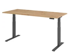 Hammerbacher VXDKB Elektrisch hoogteverstelbaar Zit-sta-bureau Eiken C-Voet 1.800 (B) x 800 (D) x 1.290 (H) mm Spaanplaat, Staal