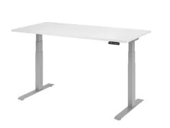 Hammerbacher VXDKB Elektrisch hoogteverstelbaar Zit-sta-bureau Wit C-Voet 1.600 (B) x 800 (D) x 1.290 (H) mm Spaanplaat, Staal