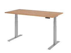 Hammerbacher VXDKB Elektrisch hoogteverstelbaar Zit-sta-bureau Walnoot C-Voet 1.600 (B) x 800 (D) x 1.290 (H) mm Spaanplaat, Staal