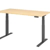 Hammerbacher VXDKB Elektrisch hoogteverstelbaar Zit-sta-bureau Ahorn C-Voet 1.600 (B) x 800 (D) x 1.290 (H) mm Spaanplaat, Staal