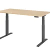 Hammerbacher VXDKB Elektrisch hoogteverstelbaar Zit-sta-bureau Eiken C-Voet 1.600 (B) x 800 (D) x 1.290 (H) mm Spaanplaat, Staal