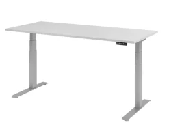 Hammerbacher VXDKB Elektrisch hoogteverstelbaar Zit-sta-bureau Grijs C-Voet 1.800 (B) x 800 (D) x 1.290 (H) mm Spaanplaat, Staal