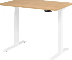 Hammerbacher VXDKB Elektrisch hoogteverstelbaar Zit-sta-bureau Eiken C-Voet 1.200 (B) x 800 (D) x 1.290 (H) mm Spaanplaat, Staal
