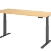 Hammerbacher VXDKB Elektrisch hoogteverstelbaar Zit-sta-bureau Ahorn C-Voet 1.800 (B) x 800 (D) x 1.290 (H) mm Spaanplaat, Staal