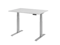 Hammerbacher VXDKB Elektrisch hoogteverstelbaar Zit-sta-bureau Grijs C-Voet 1.200 (B) x 800 (D) x 1.290 (H) mm Spaanplaat, Staal