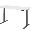 Hammerbacher VXDKB Elektrisch hoogteverstelbaar Zit-sta-bureau Wit C-Voet 1.600 (B) x 800 (D) x 1.290 (H) mm Spaanplaat, Staal